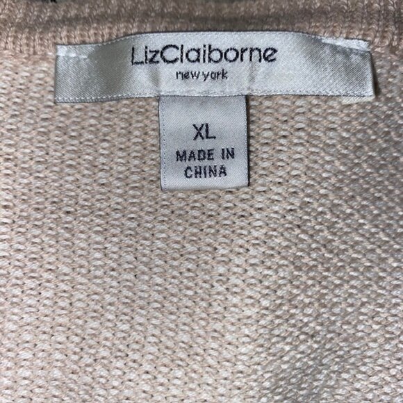 Woman's Khaki/White Zip Up Cardigan - Size XL - Picture 2 of 9